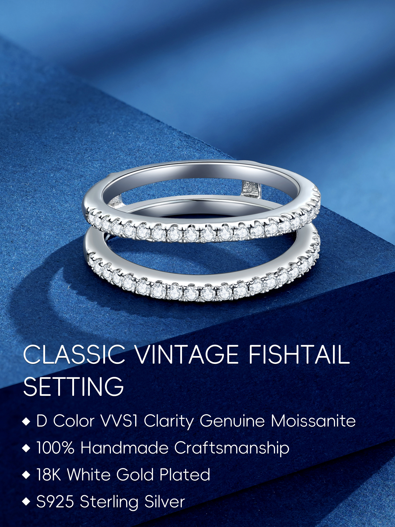 KSTYLE Moissanite Ring Enhancer Wedding Bands for Women Ring Guard for Engagement Rings,6.7mm