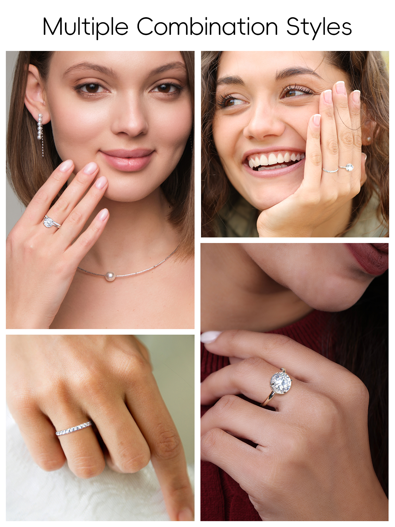 KSTYLE 2CT Engagement Rings Moissanite Wedding Ring Sets for Women | D Color-VVS1 Clarity 