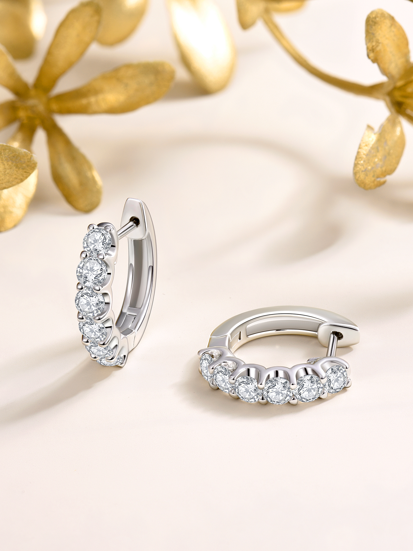 KSTYLE Moissanite Hoop Earrings for Women 1.2CT D Color-VVS1|S925 Sterling Silver Earrings 