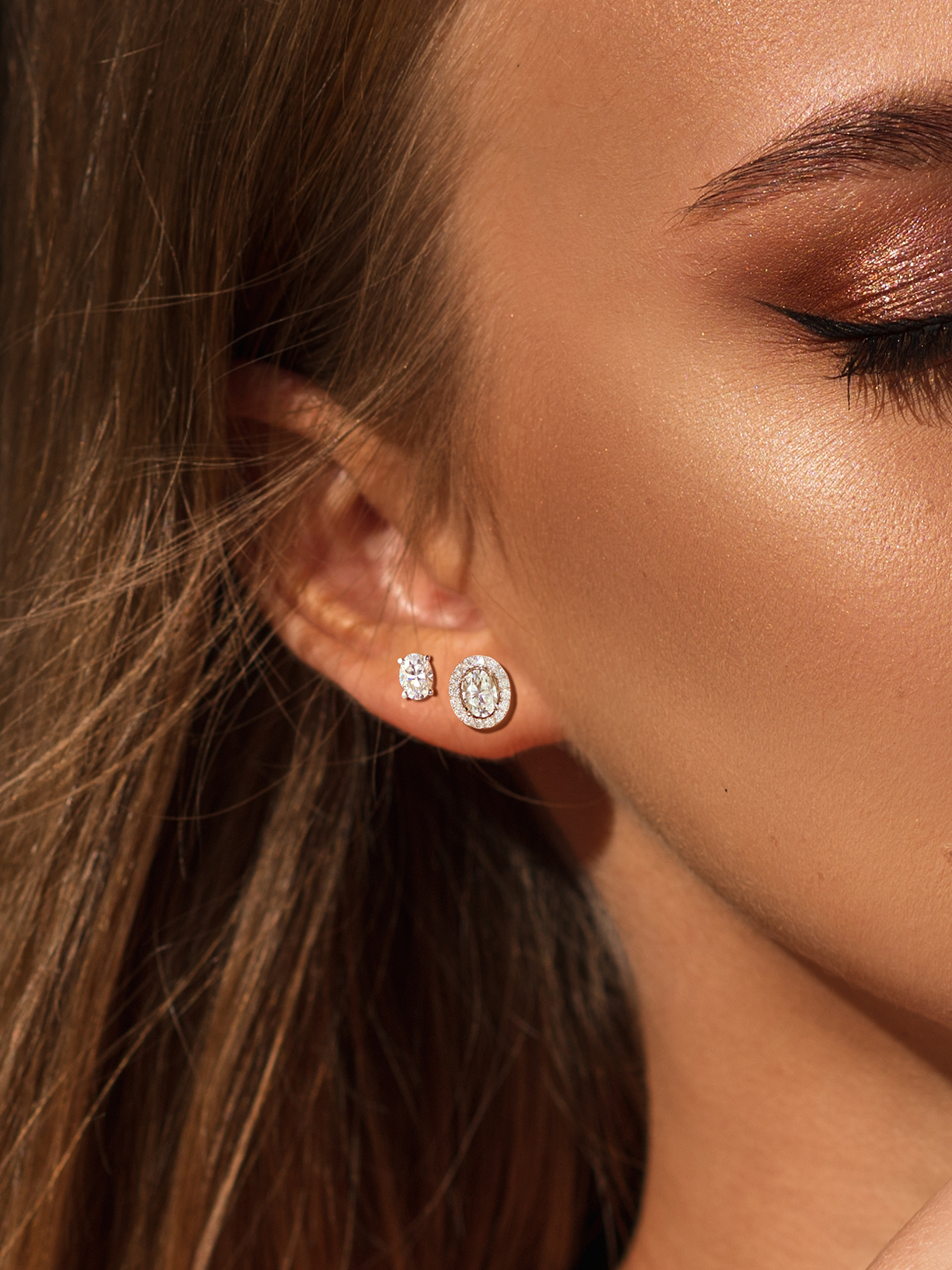 2 IN 1 Moissanite Stud Earrings Hypoallergenic Stud Earring D Color VVS1,Kstyle