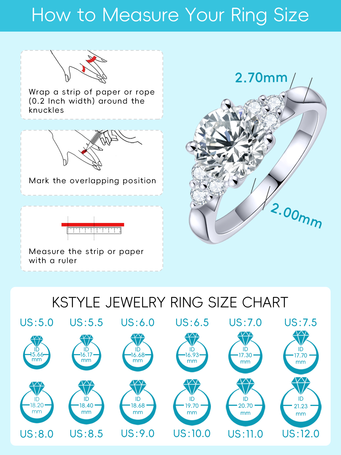 KSTYLE Moissanite Wedding Rings for Women 2CT Solitaire Engagement Rings|【Nature-Inspired Series】