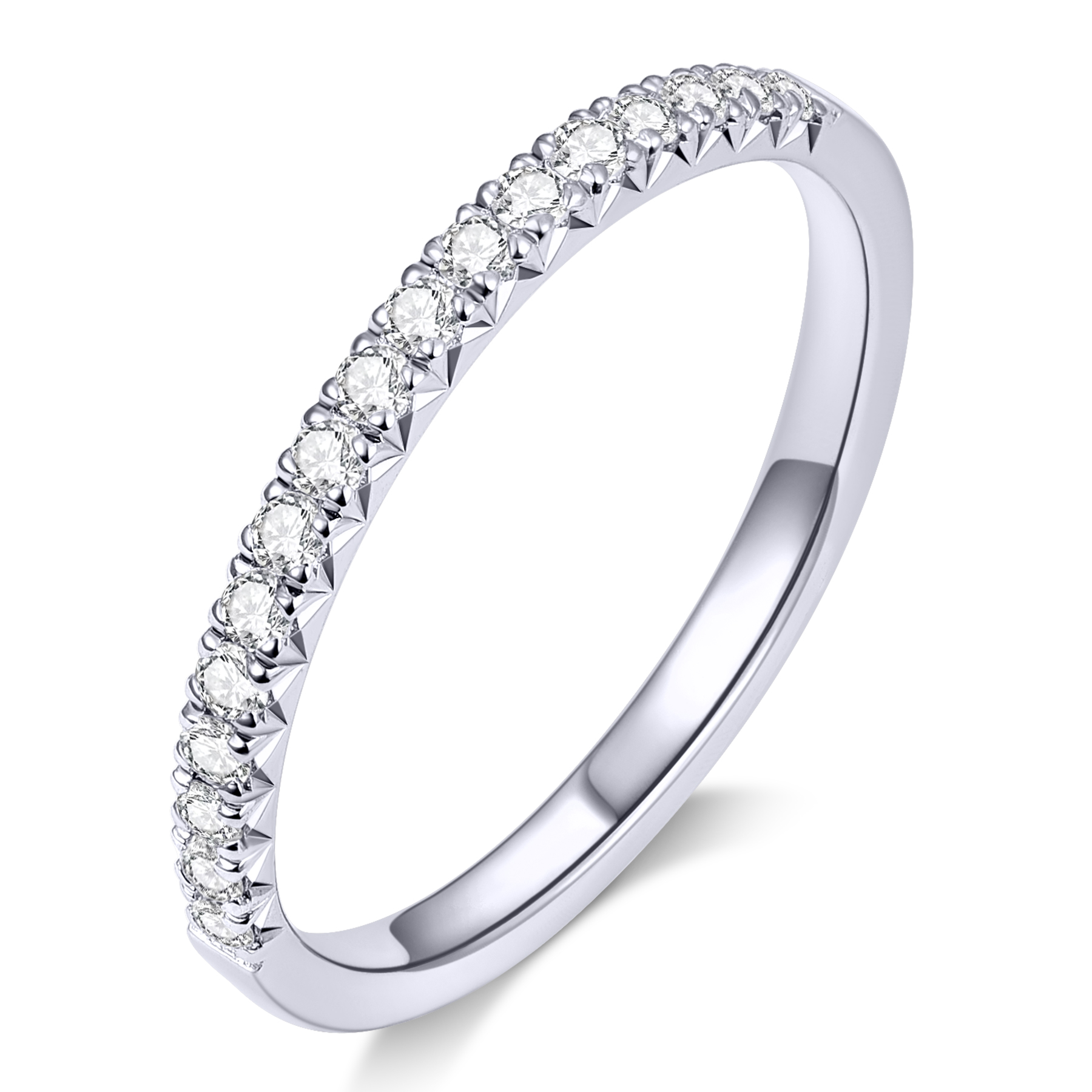 KSTYLE 1CT Round Moissanite Wedding Bands for Women 1.73mm, S925 Sterling Silver Rings for Women|18K Gold Plated 