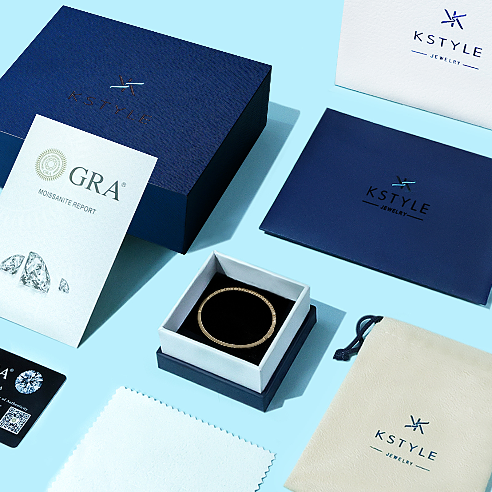 KSTYLE Moissanite Bracelet for Women, 18K White Gold Plated S925 Sterling Silver Bracelets