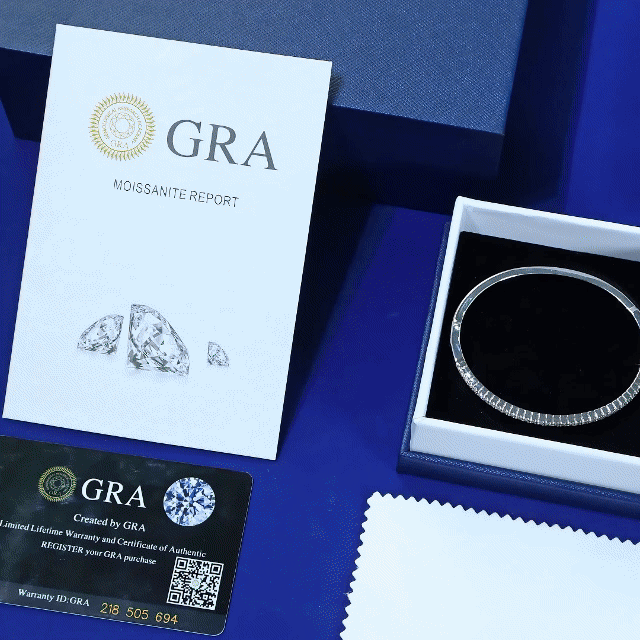 KSTYLE Moissanite Bracelet for Women, 18K White Gold Plated S925 Sterling Silver Bracelets