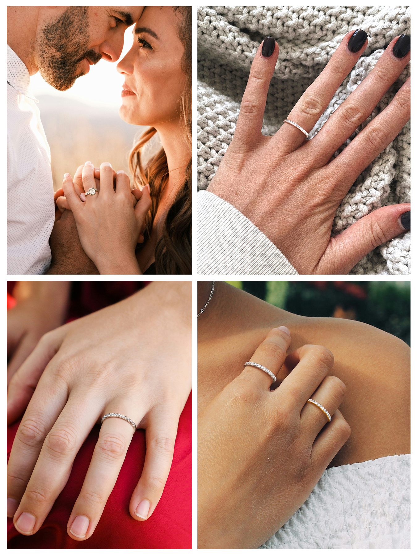 KSTYLE 1CT Round Moissanite Wedding Bands for Women 1.73mm, S925 Sterling Silver Rings for Women|18K Gold Plated 
