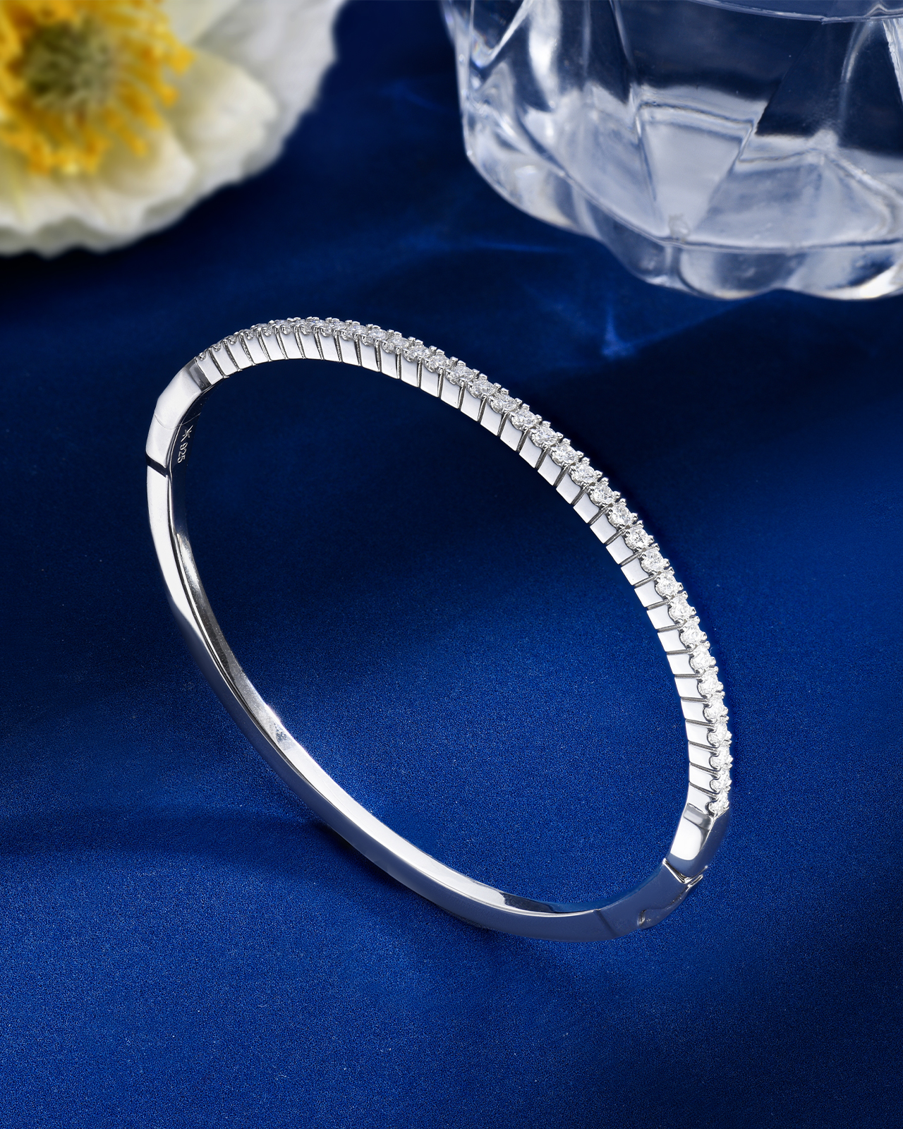 KSTYLE Moissanite Bracelet for Women, 18K White Gold Plated S925 Sterling Silver Bracelets