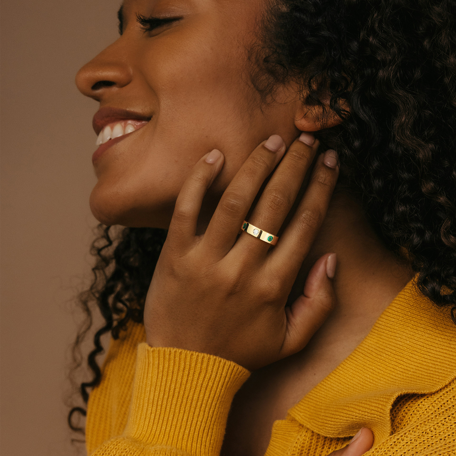 Dainty Stackable Rings for Women Non Tarnish - Moissanite or Lab Grown Emerald Wedding Ring